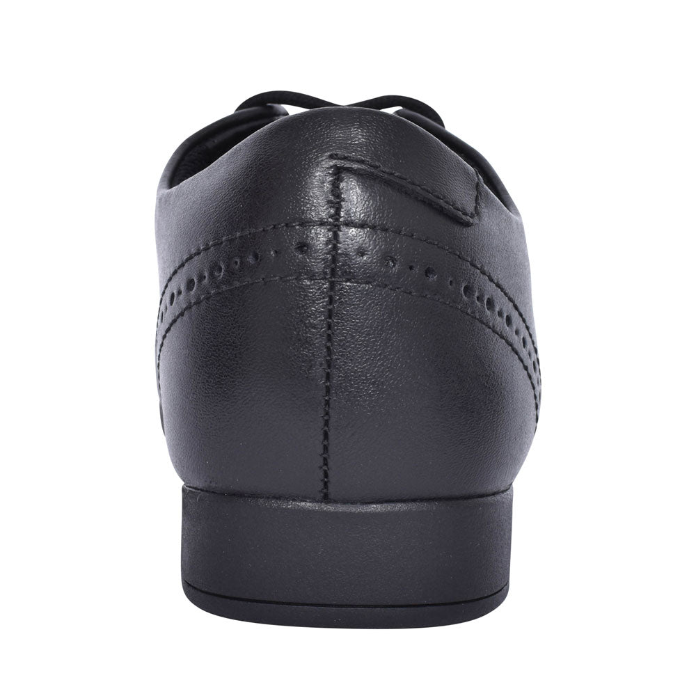 Scala Lace Black Leather Laced Shoe For Girls In Kids E Fit