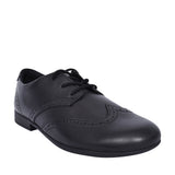 Scala Lace Black Leather Laced Shoe For Girls In Kids G Fit