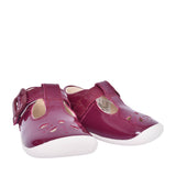 Roamer Star Plum Patent T-bar Shoe For Girls In Kids F Fit