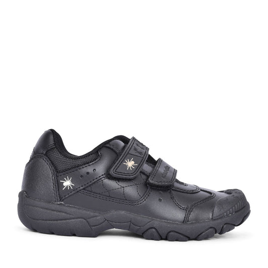 Tarantula Black Leather Velcro Shoe For Boys In Kids F Fit