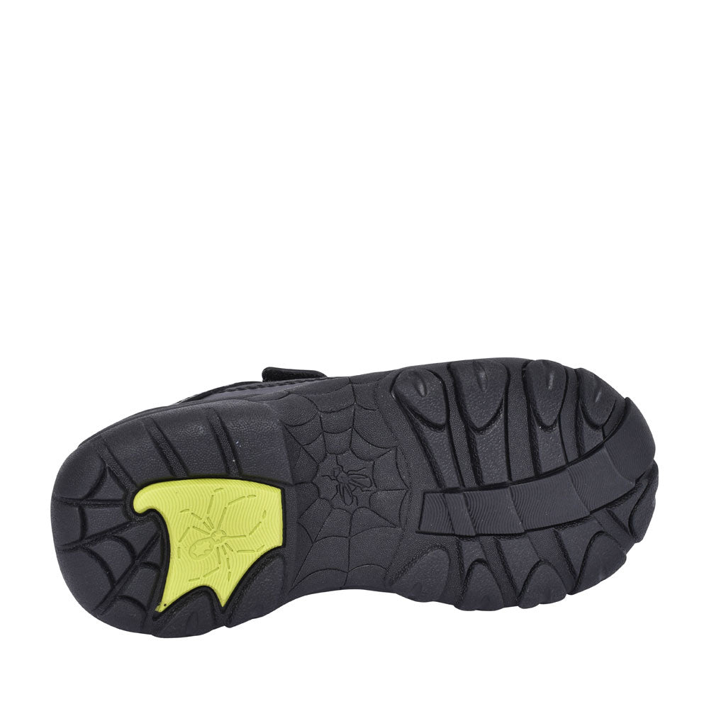 Tarantula Black Leather Velcro Shoe For Boys In Kids G Fit