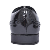 Brogue Pri Black Patent Laced Shoe For Girls In Kids F Fit