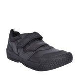 Strike Black Leather Velcro Shoe For Boys In Kids E Fit