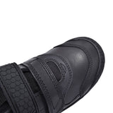 Strike Black Leather Velcro Shoe For Boys In Kids E Fit