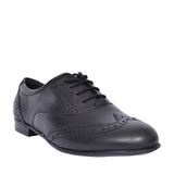 Matilda Laced M Fit Brogue Shoe For Girls In Blk Leather