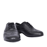Matilda Laced M Fit Brogue Shoe For Girls In Blk Leather