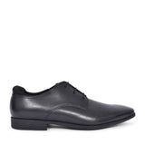 Academy Black Leather Laced Shoe For Boys In Kids F Fit