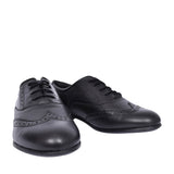 Matilda Laced W Fit Brogue Shoe For Girls In Blk Leather