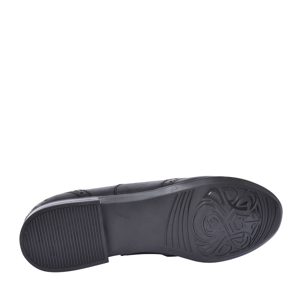 Matilda Laced W Fit Brogue Shoe For Girls In Blk Leather
