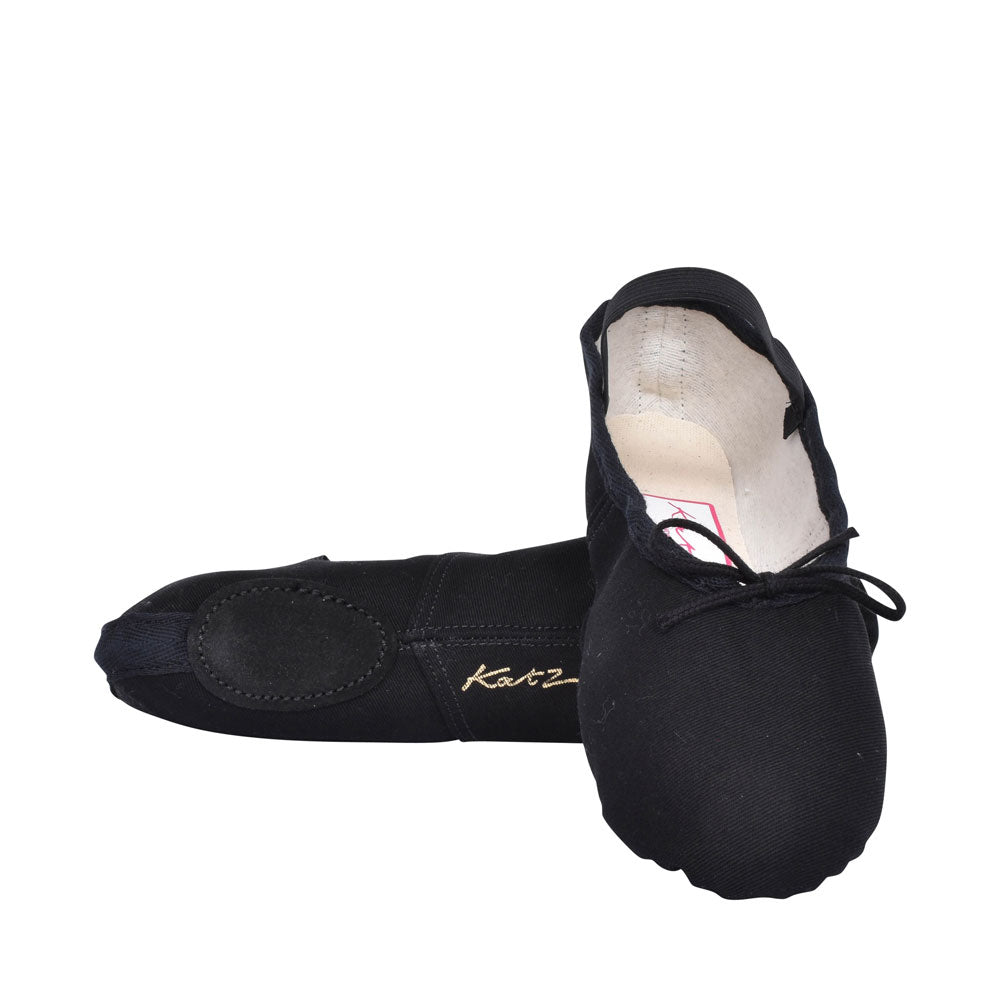7rspblc Canvas Split Sole Dance Pumps In Black