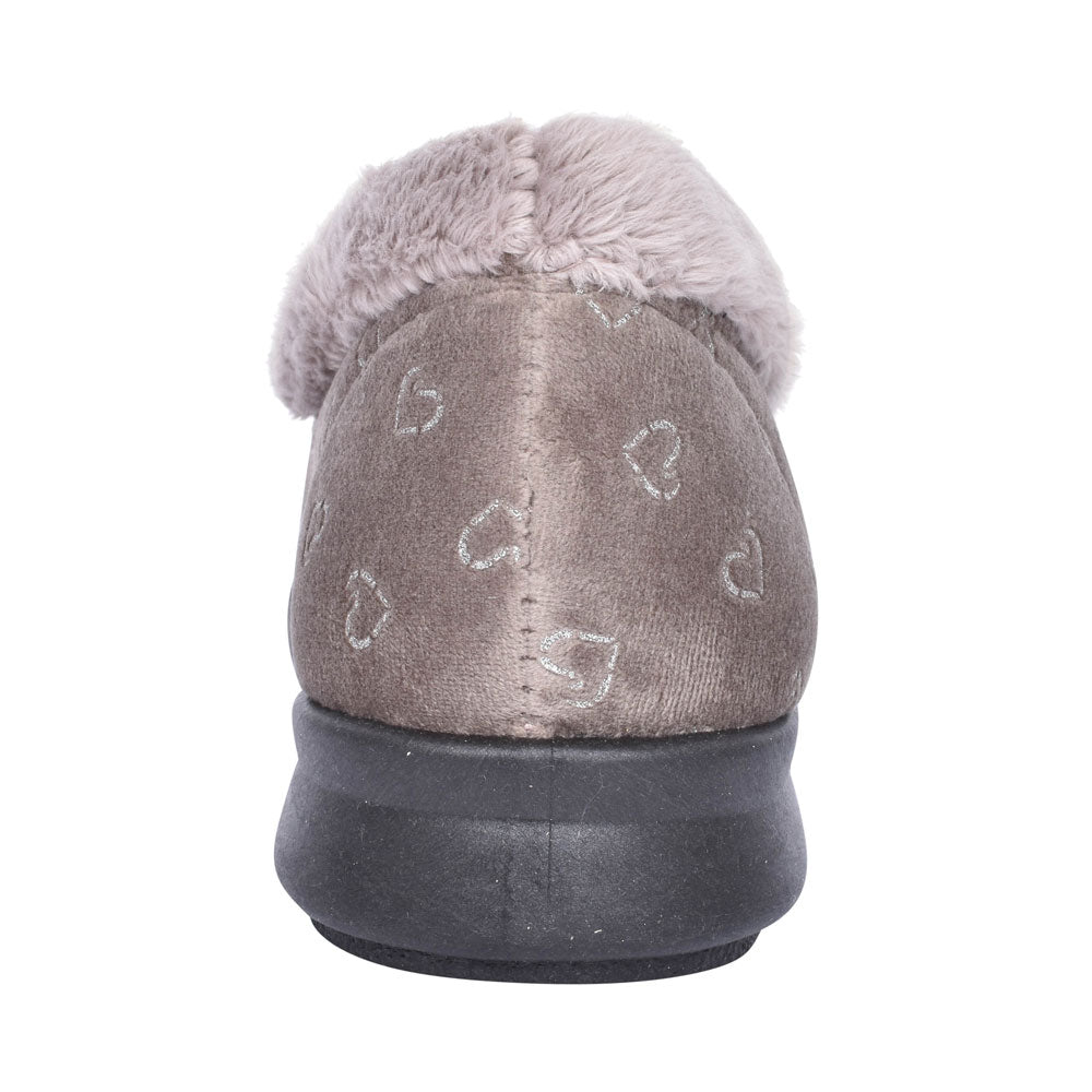 Dudley Extra Wide 2v Slipper For Ladies In Taupe
