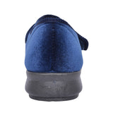 Nellie Extra Wide 2v Velcro Slipper For Ladies In Navy