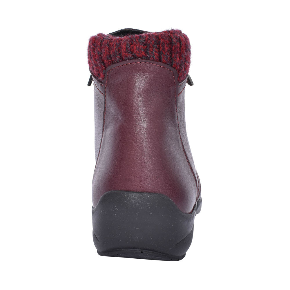 Stoke Extra Wide 2v Ankle Boot For Ladies In Burgandy