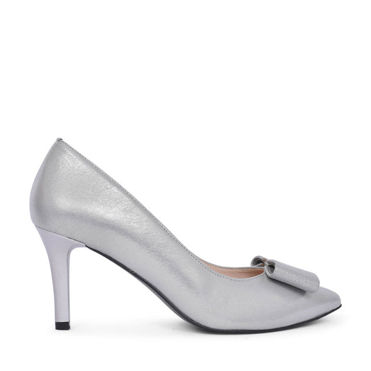 High Heel Court Shoe For Ladies In Silver