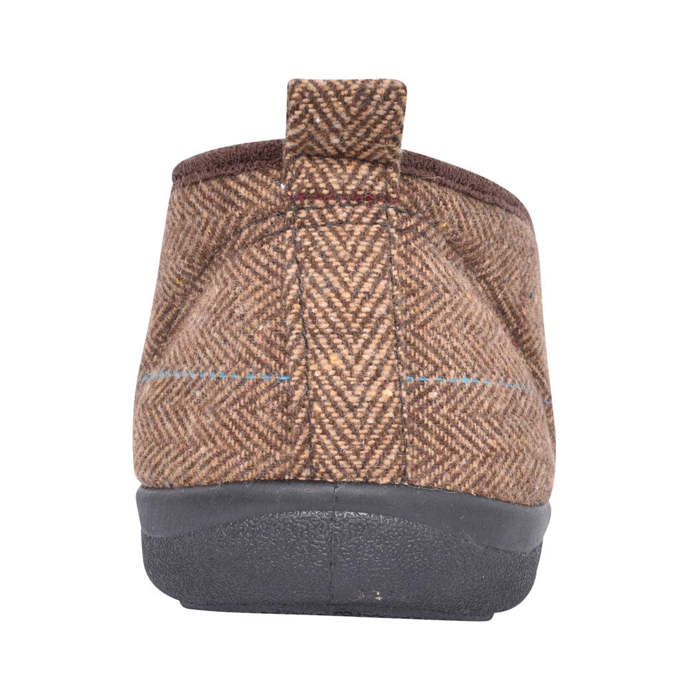 Mens Huntsman Wide Fit Slipper  In Brown