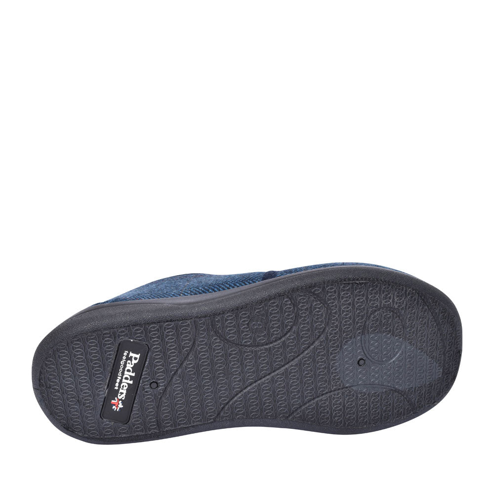 Mens Huntsman Wide Fit Slipper  In Navy