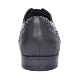 Girls Pri Laced Brogue Shoe In Blk Leather