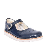Girls Toddler Crown Jump Navy Patent Leather Shoe In Kids F Fit