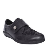 Ladies 68182d  Royston 2v Wide Fit Casual Velcro Shoe In Black
