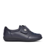Ladies 68182d  Royston 2v Wide Fit Casual Velcro Shoe In Navy