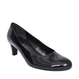 Ladies 400 Medium Heel Patent Court Shoe In Black