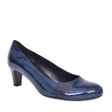 Ladies Piquet 400 Medium Heel Patent Court Shoe In Navy