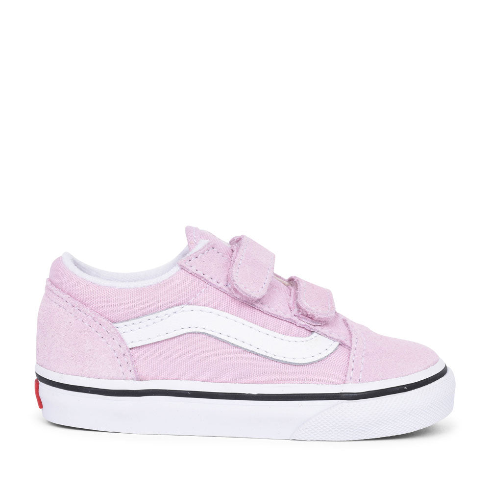 Girls Old Skool V Casual Double Velcro Trainer In Lavender
