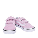 Girls Old Skool V Casual Double Velcro Trainer In Lavender