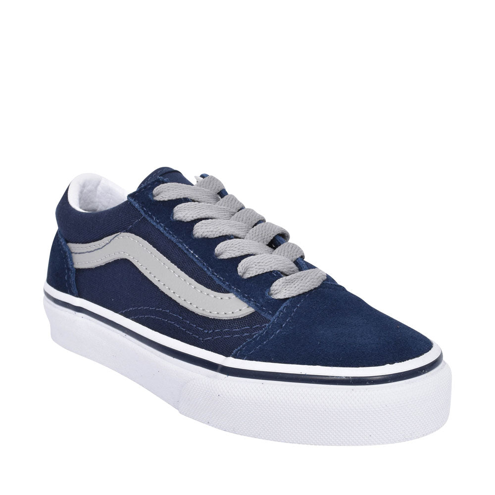 Boys Old Skool Casual Laced Trainer In Navy