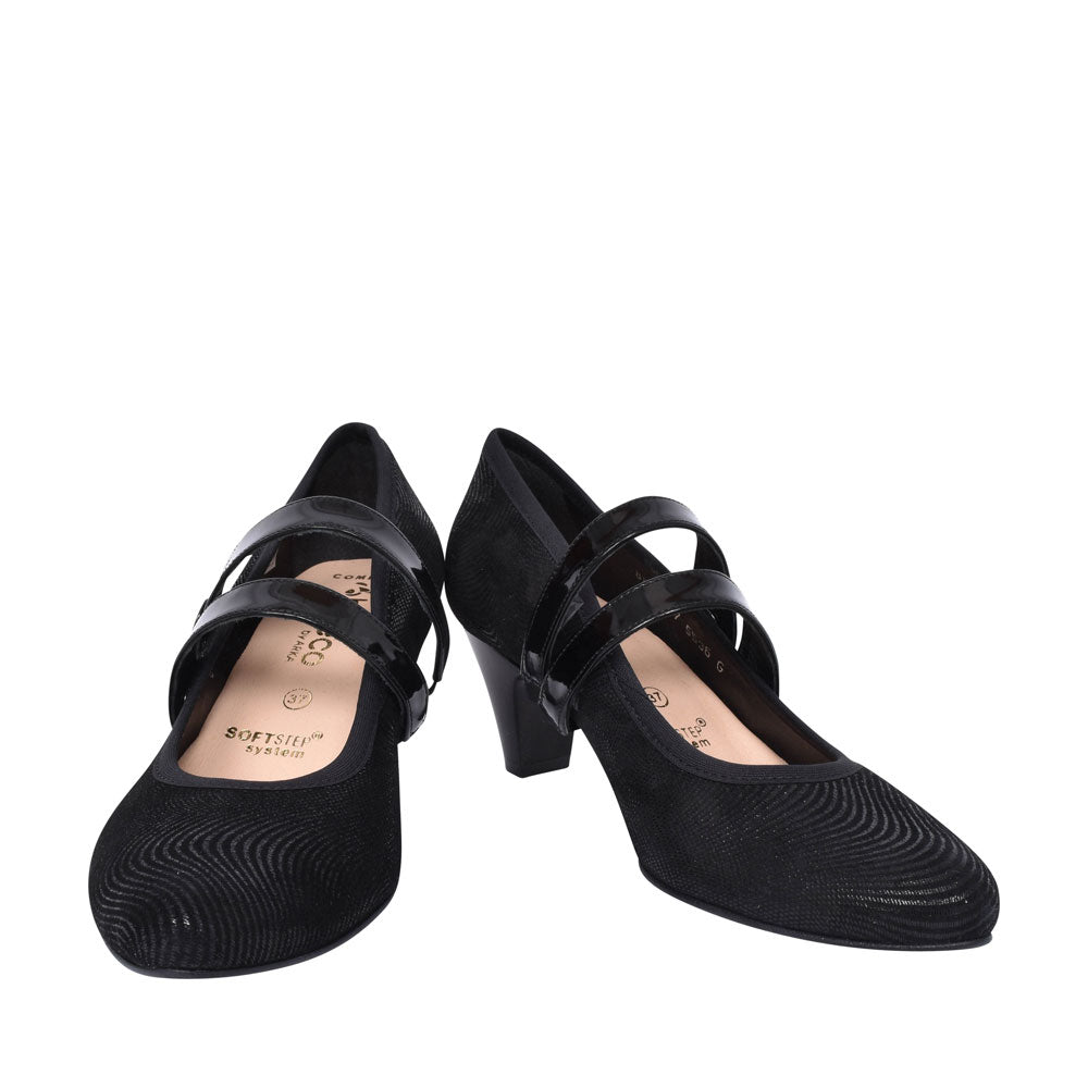 Ladies 5536 G-fit Mary Jane Court Shoe In Black
