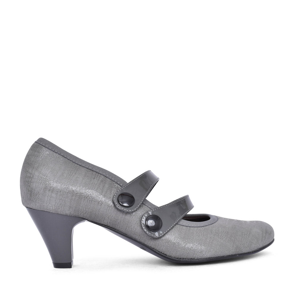 Ladies 5536 G-fit Mary Jane Court Shoe In Grey