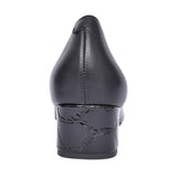 Ladies 5632 G-fit Low Heel Court Shoe In Black
