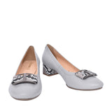 Ladies 5632 G-fit Low Heel Court Shoe  In Grey