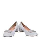 Ladies 5632 G-fit Low Heel Court Shoe In Silver