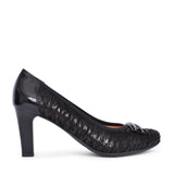 Ladies 5402 G-fit Medium Heel Court Shoe In Black