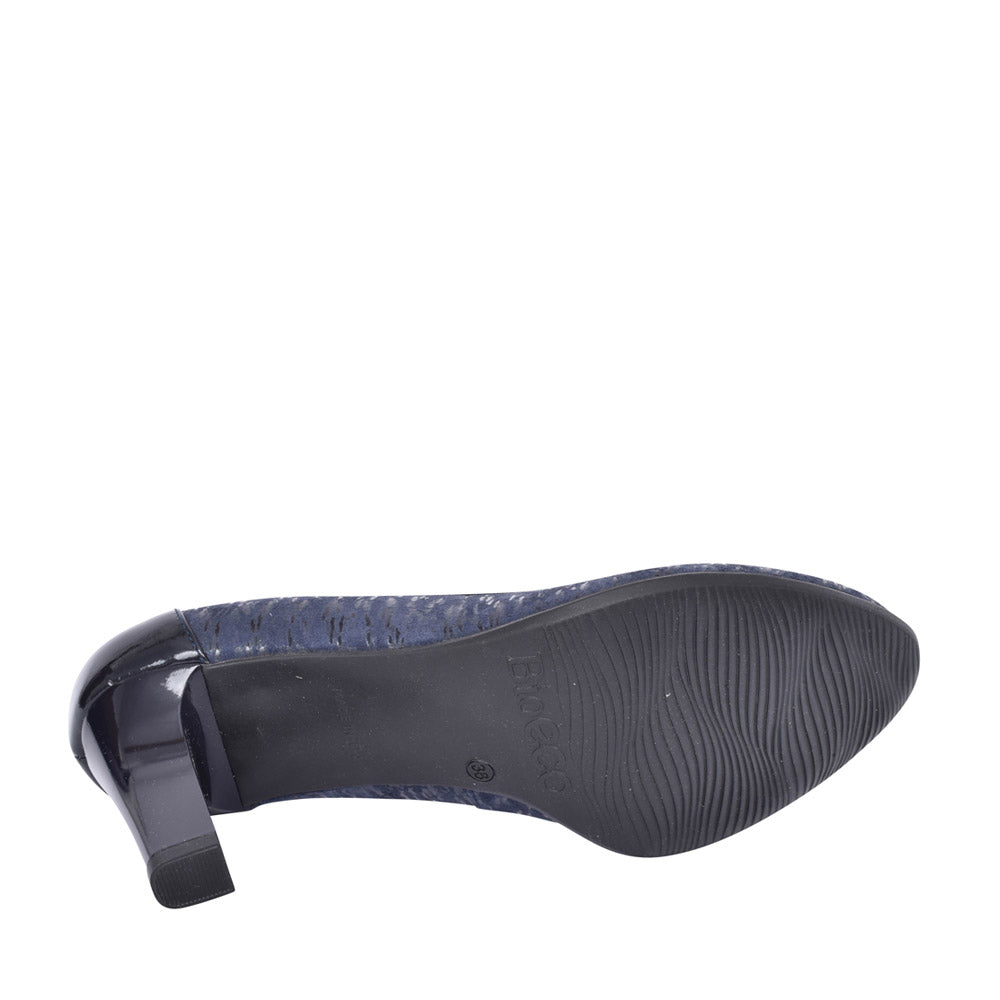 Ladies 5402 G-fit Medium Heel Court Shoe In Navy