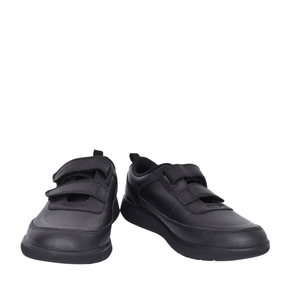 Boys Scape Flare Black Leather Velcro Shoe In Kids F Fit