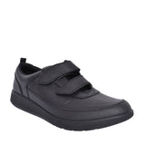 Boys Scape Flare Black Leather Velcro Shoe In Kids F Fit