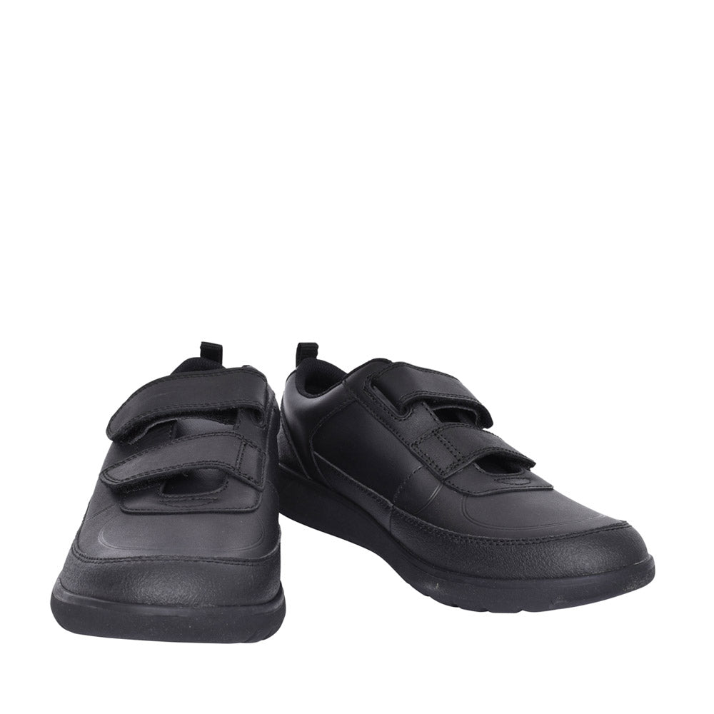 Boys Scape Flare Black Leather Velcro Shoe In Kids F Fit