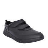 Boys Scape Flare Black Leather Velcro Shoe In Kids G Fit