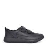 Boys Scape Flare Black Leather Velcro Shoe In Kids H Fit