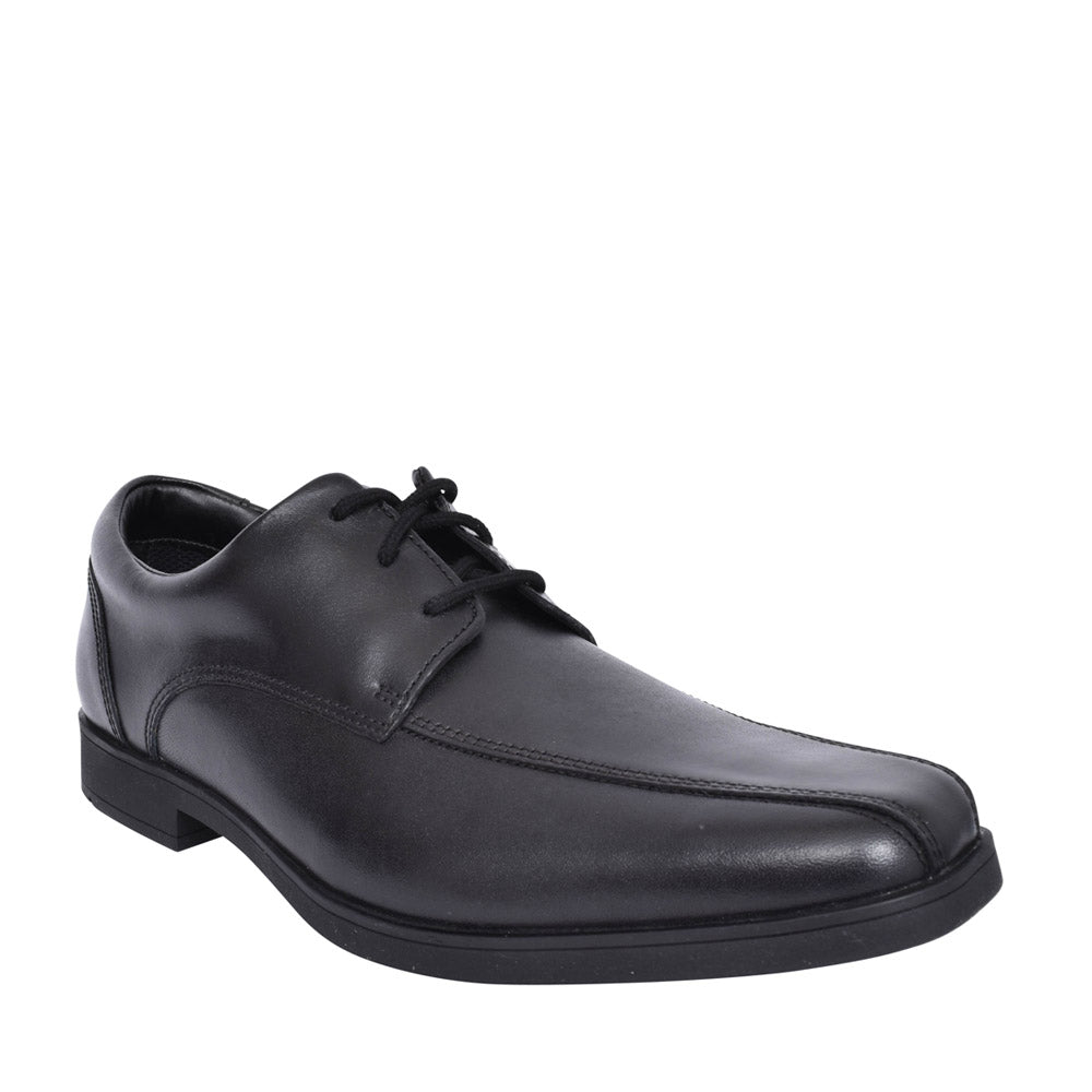 Boys Scala Step Black Leather Laced Shoe In Kids E Fit
