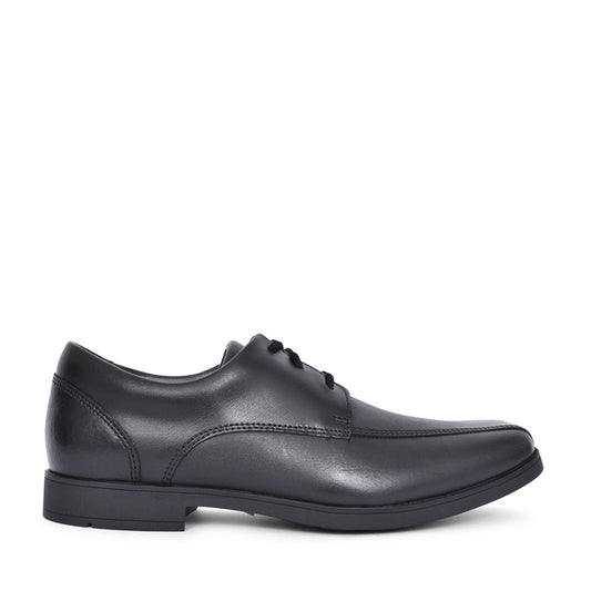 Boys Scala Step Black Leather Laced Shoe In Kids F Fit