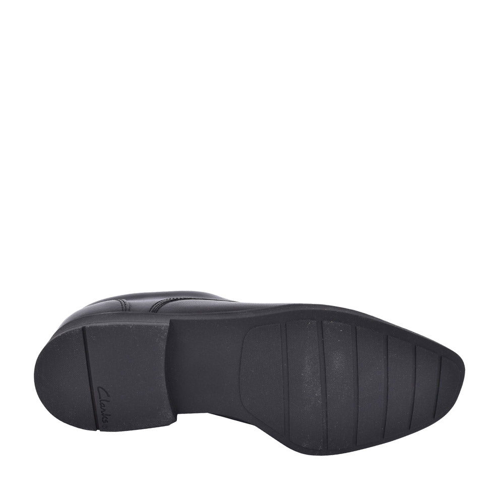 Boys Scala Step Black Leather Laced Shoe In Kids F Fit