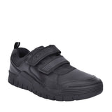 Boys Scooter Speed Black Leather Velcro Shoe In Kids E Fit