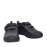 Boys Scooter Speed Black Leather Velcro Shoe In Kids F Fit