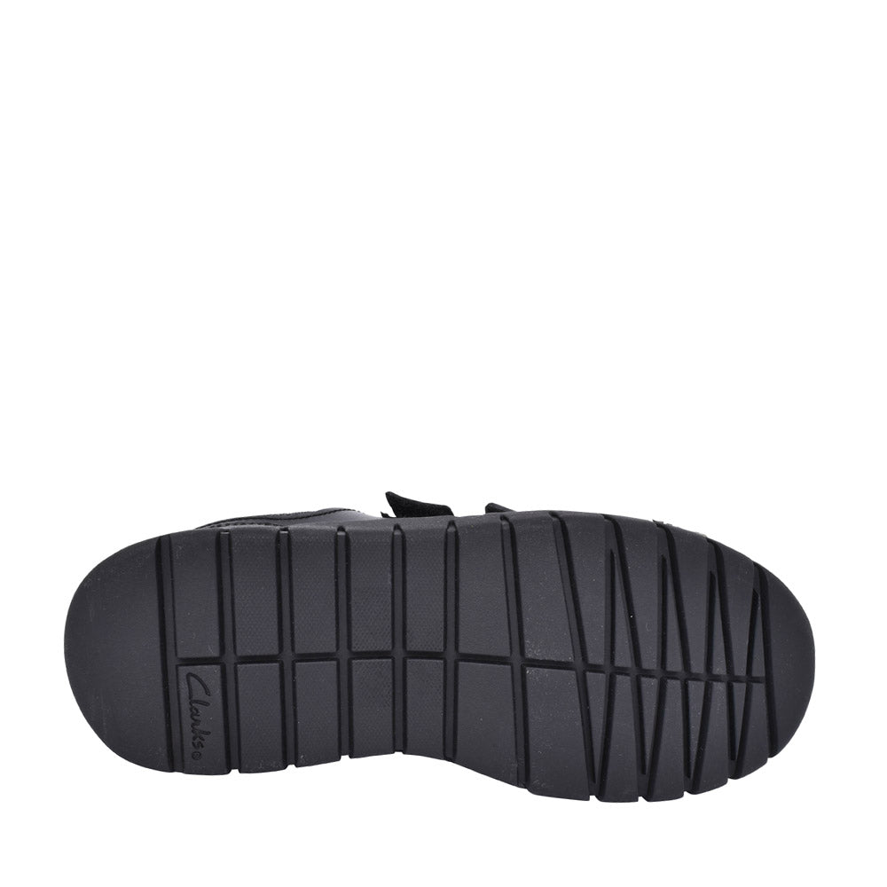 Boys Scooter Speed Black Leather Velcro Shoe In Kids G Fit
