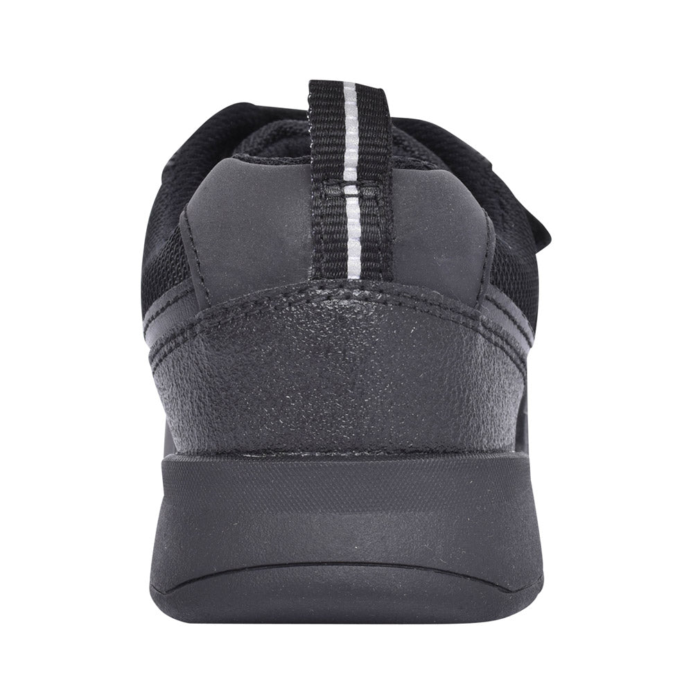 Boys Scooter Speed Black Leather Velcro Shoe In Kids H Fit
