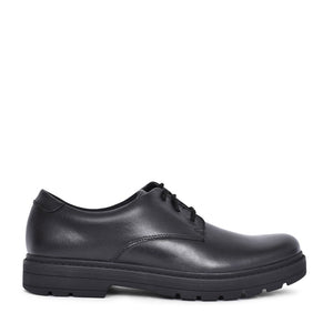 Boys Loxhamderby Black Leather Laced Shoe In Kids G Fit
