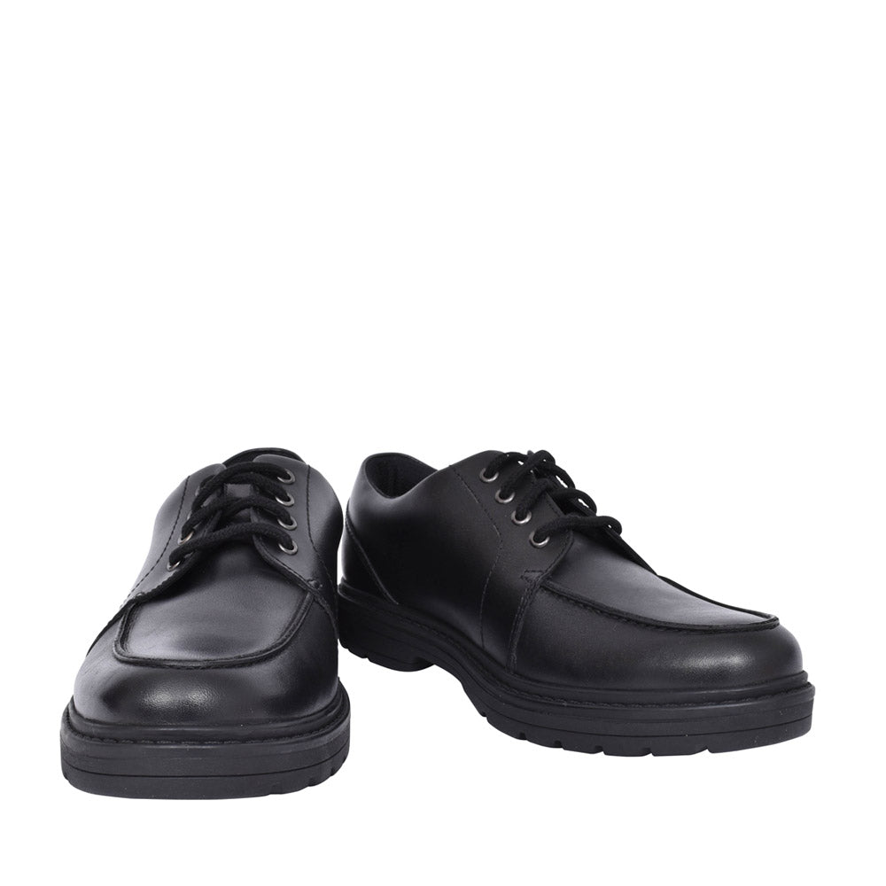 Boys Loxham Pace Black Leather Laced Shoe In Kids G Fit